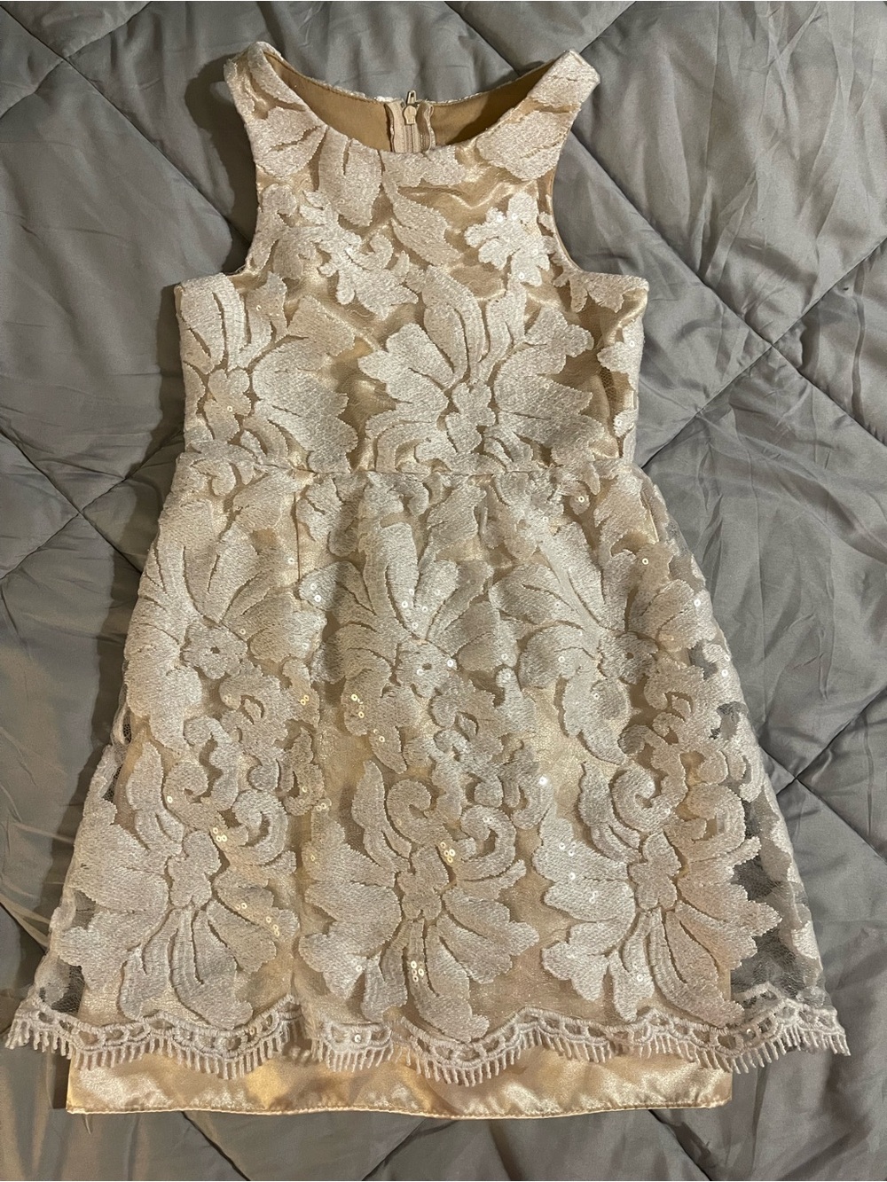 Rare Editions Ivory Lace Floral Party Dress
